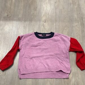 525 America Pink and Red Colorblock Sweater